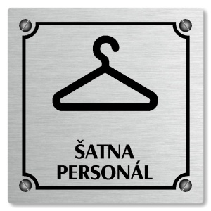 Šatna personál, 80x80mm, stříbrná, Kansas